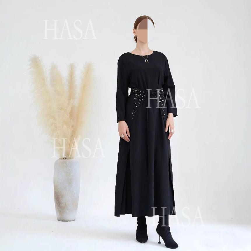 HS6578 Women's Solid Color Three-piece Robe Set (long Skirt + Skirt + Cardigan Jacket)