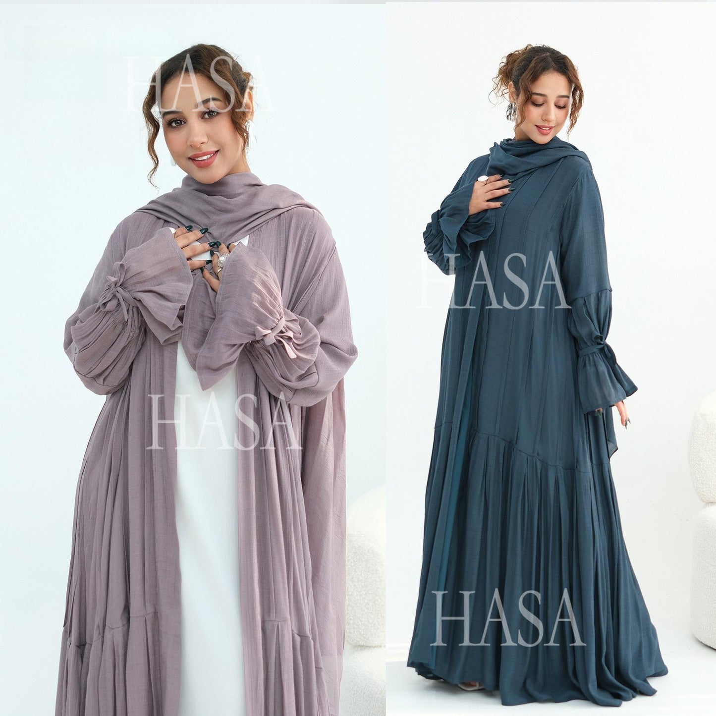 HASA HS6802 Flowy Abaya and Hijab Set You Will Love