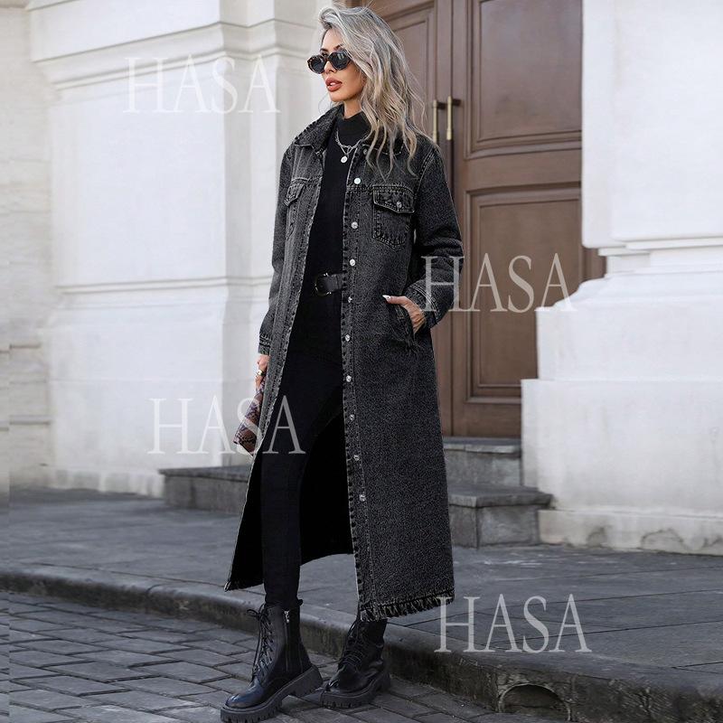 HASASERIES  HS6694 Denim Long Coat