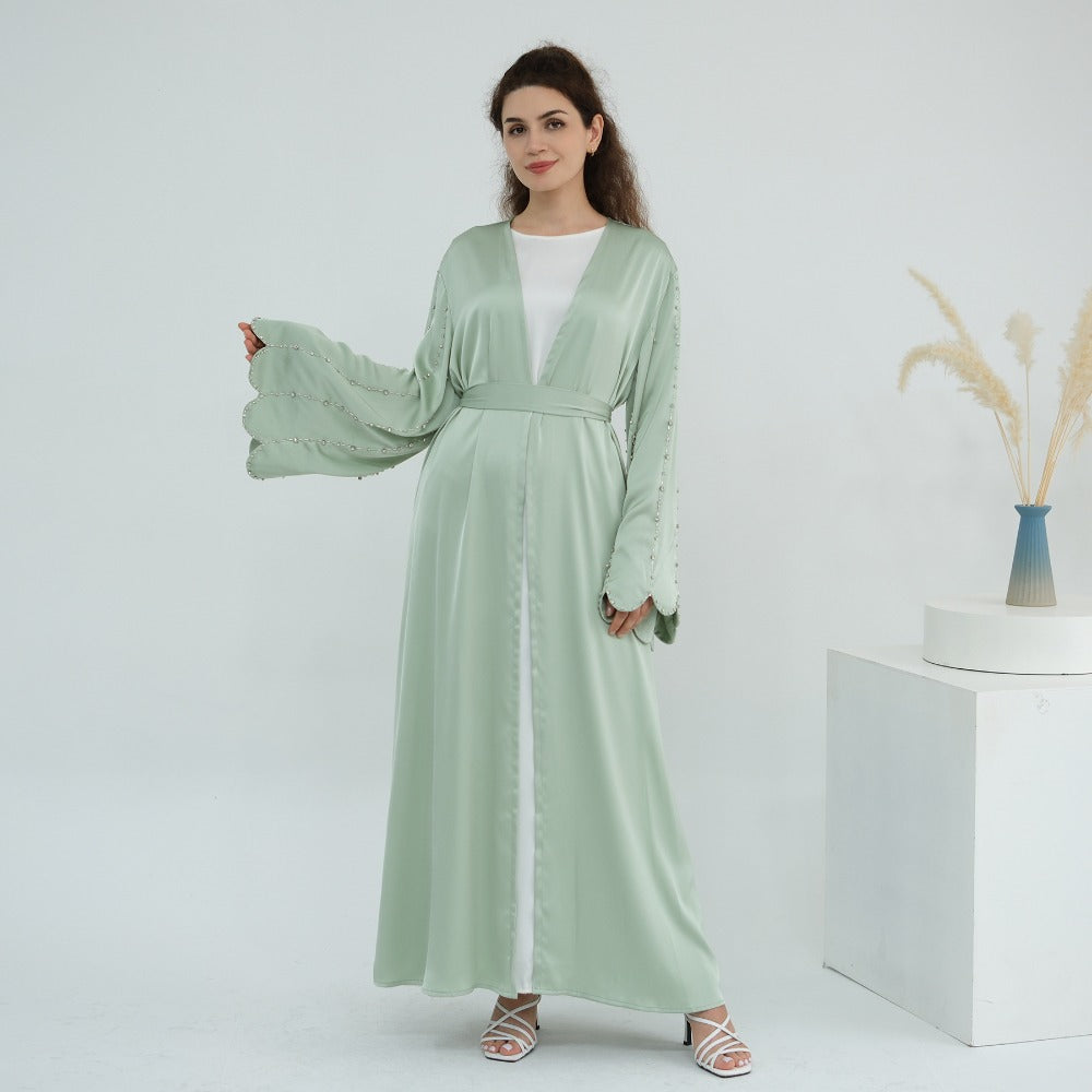HS6602 Fully hand-beaded long cardigan jacket (headscarf not included)