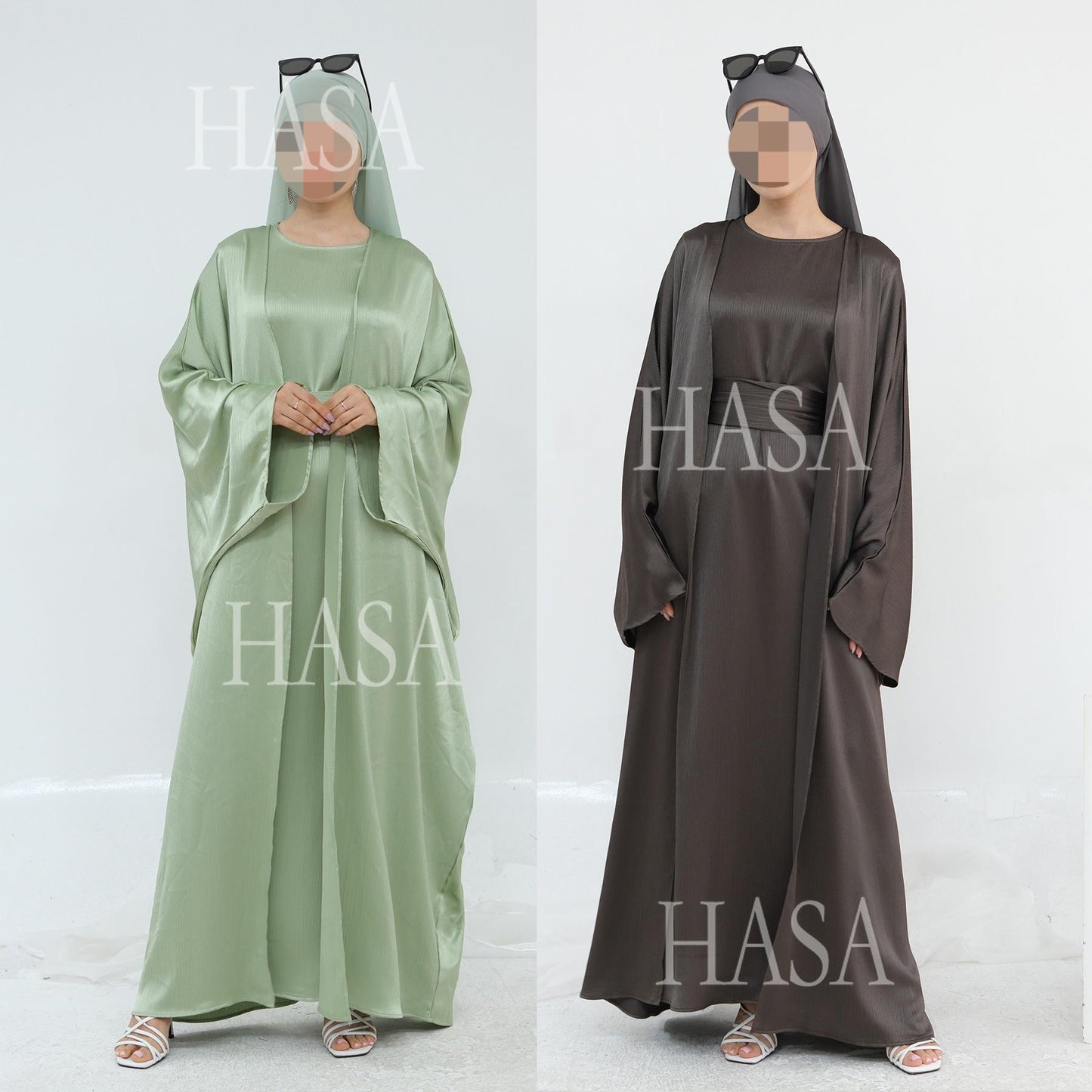 HS6575 Elegant Two-piece Cardigan Robe Set