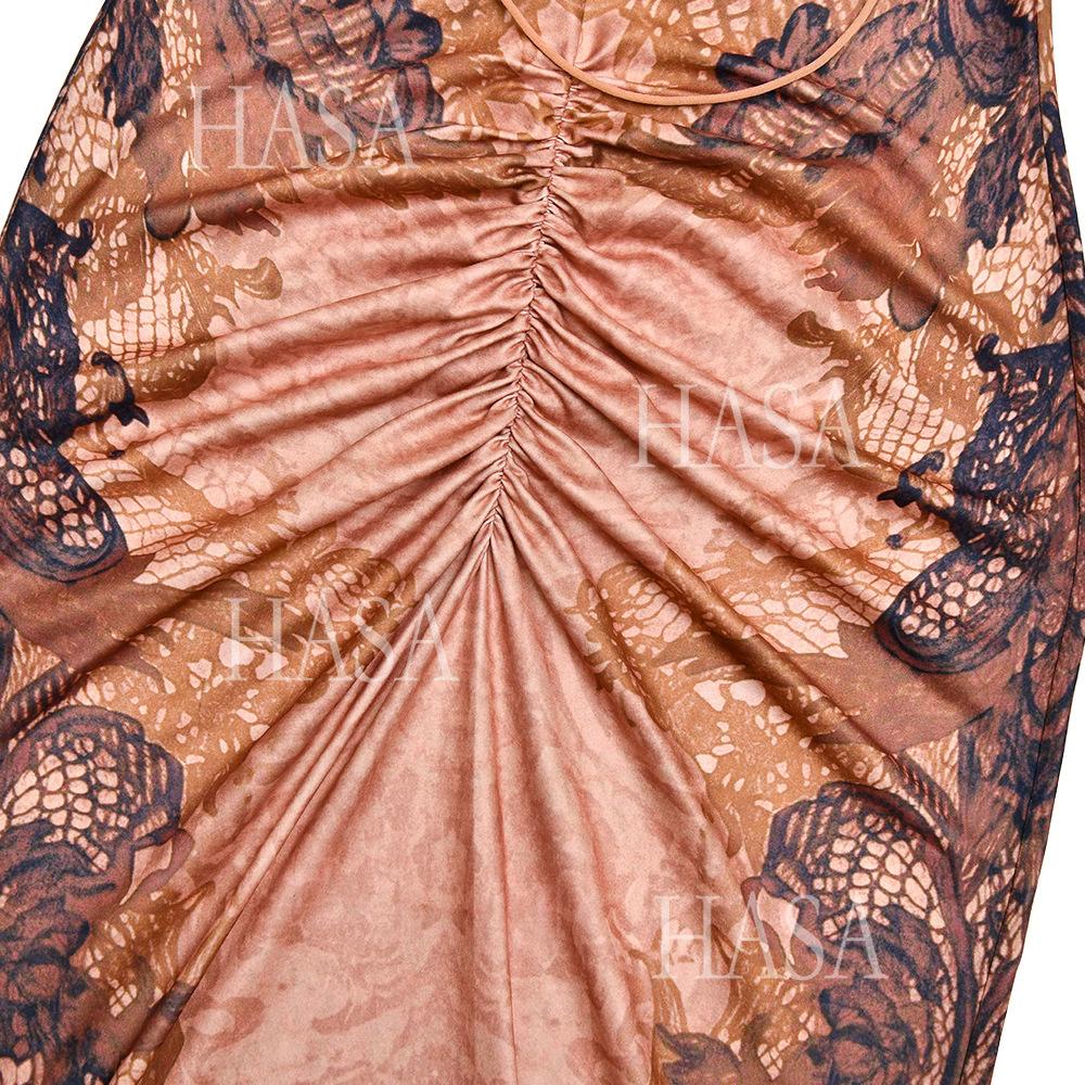 HASA HS6768 Elegant Open Back Slim Fit Maxi Dress