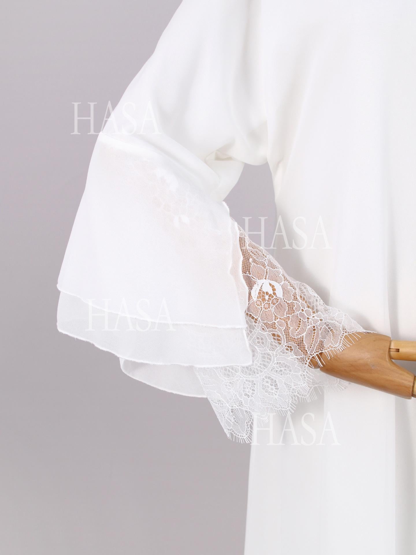 HASA HS6807 Chic Flowing Lace Detail Outerwear
