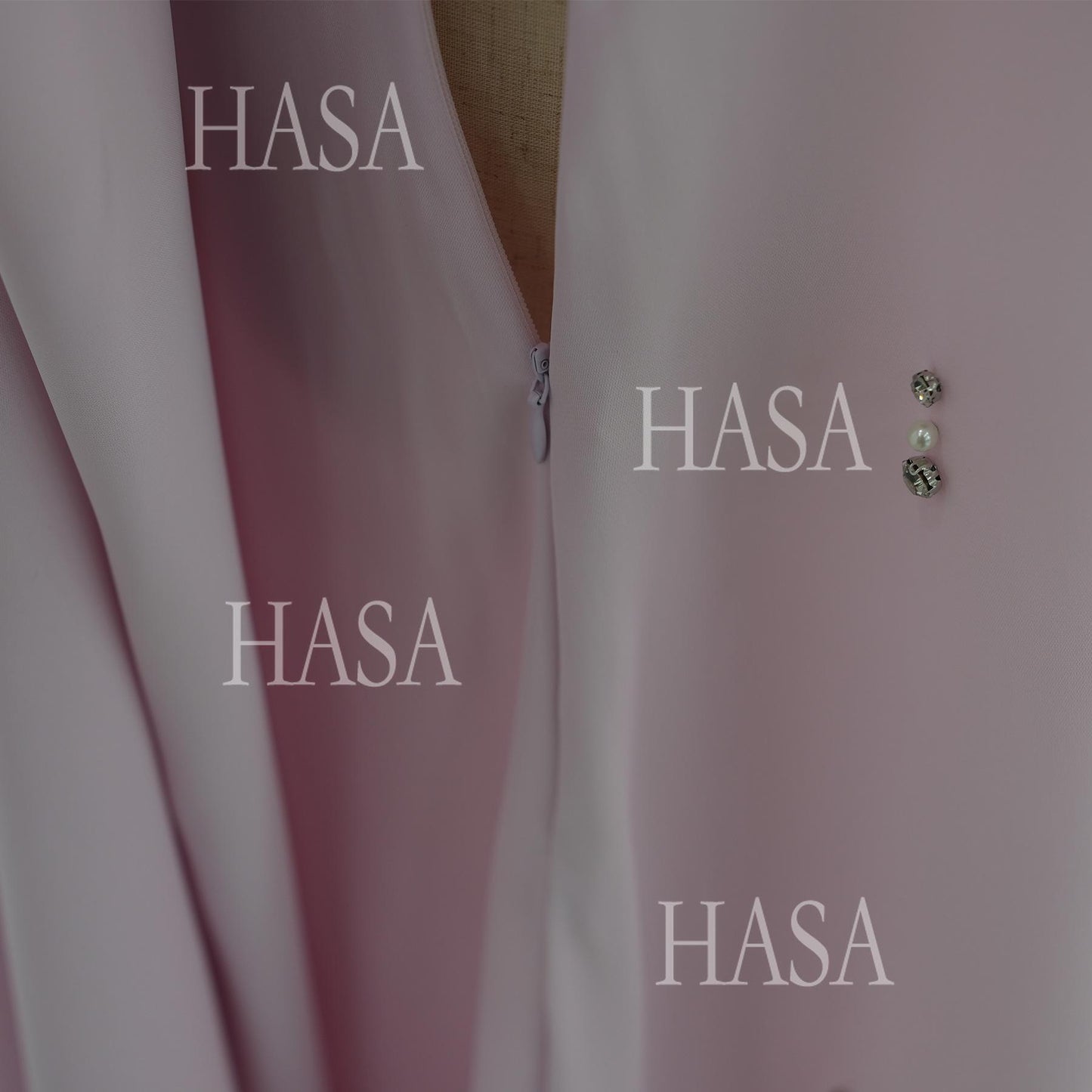 HS6505 Solid color beaded long dress with fake two-piece design