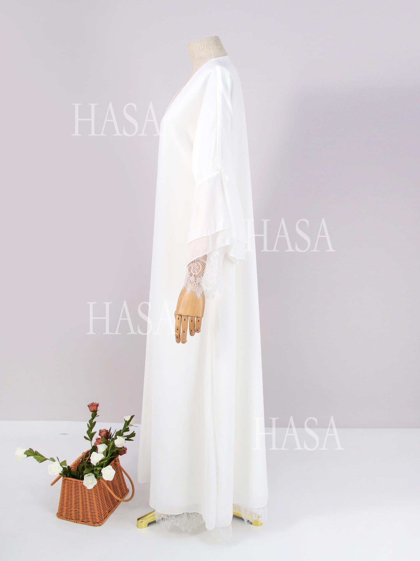 HASA HS6807 Chic Flowing Lace Detail Outerwear