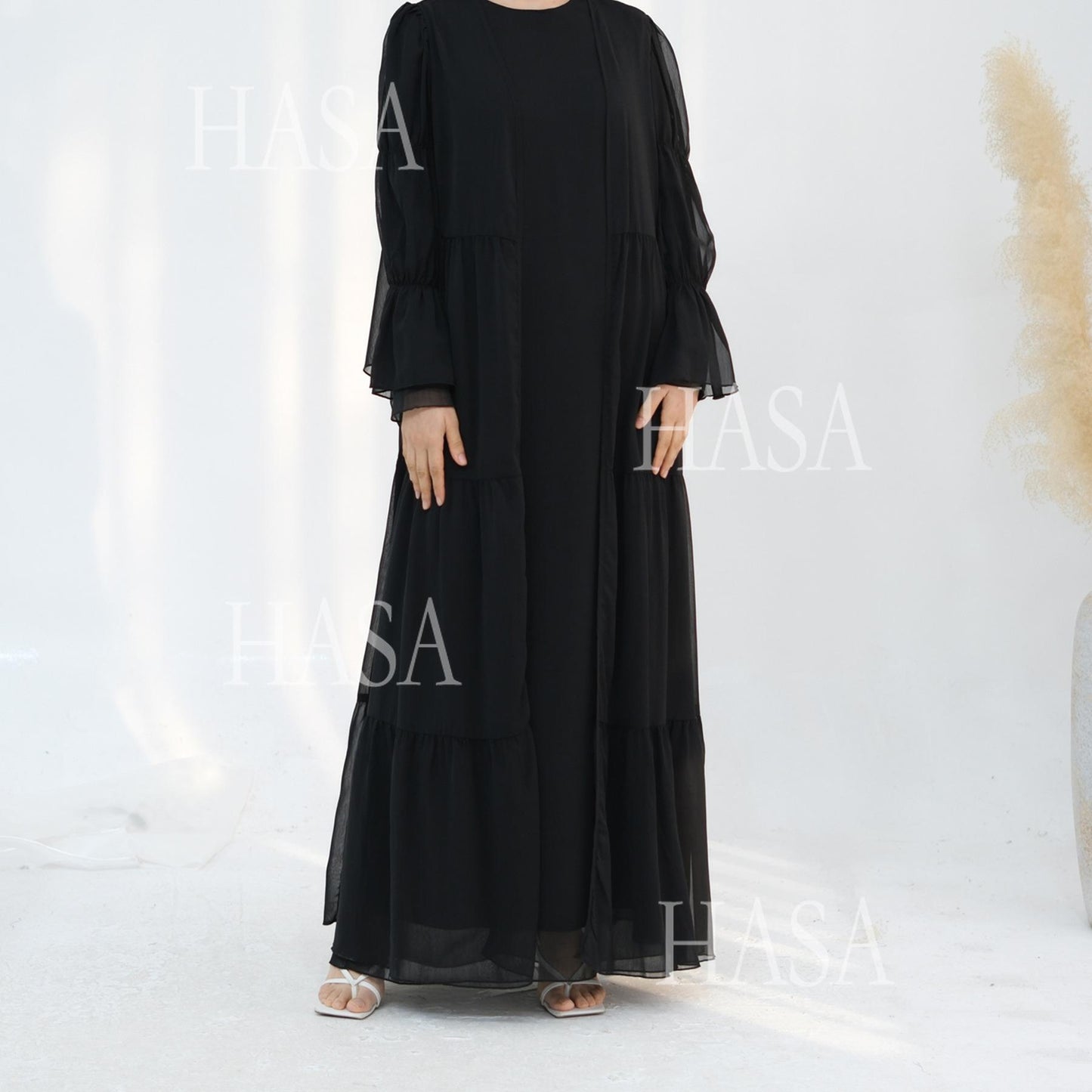 HS5881 Simple Two-piece Suit, A Dress Combination That Combines Comfort and Elegance closed abayas