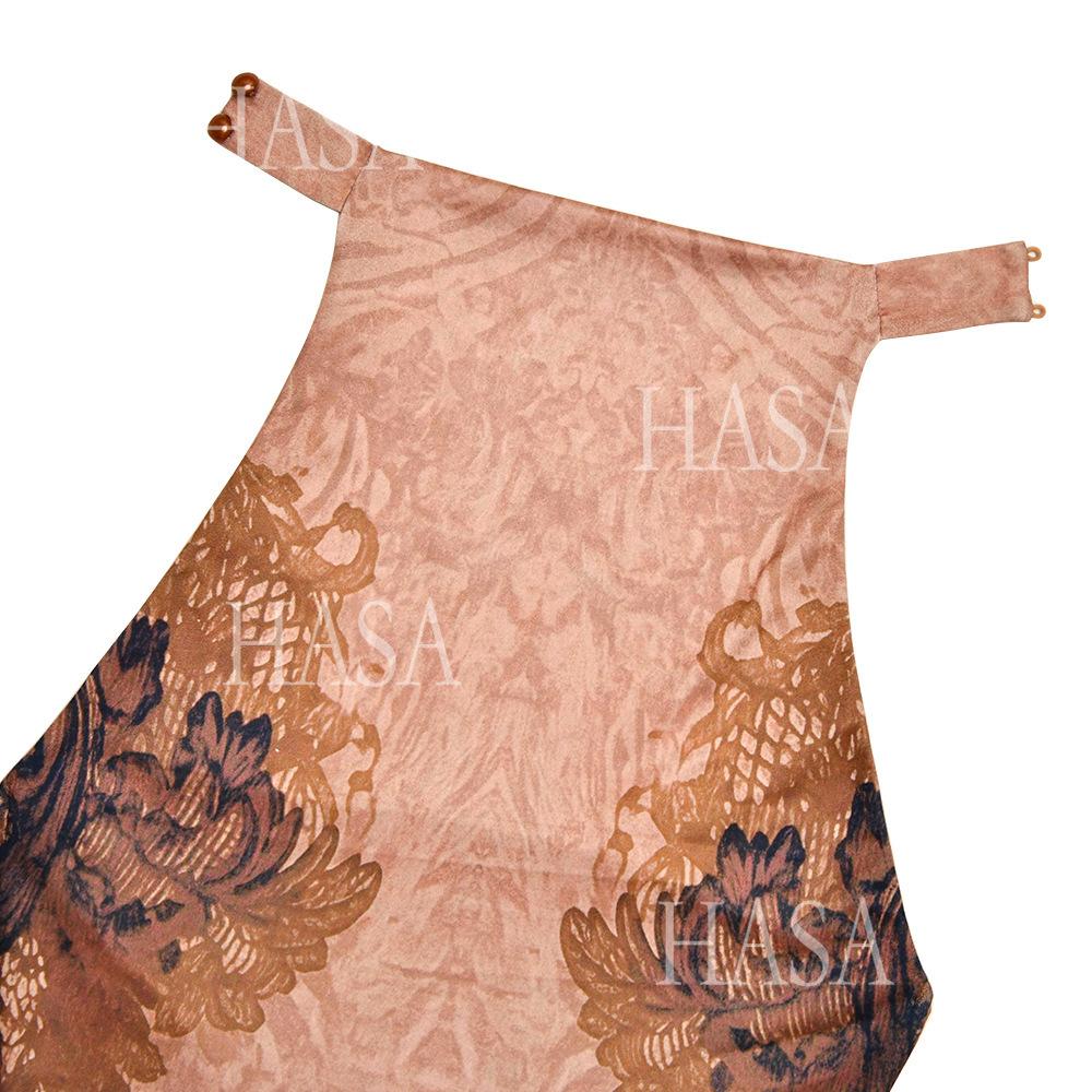 HASA HS6768 Elegant Open Back Slim Fit Maxi Dress