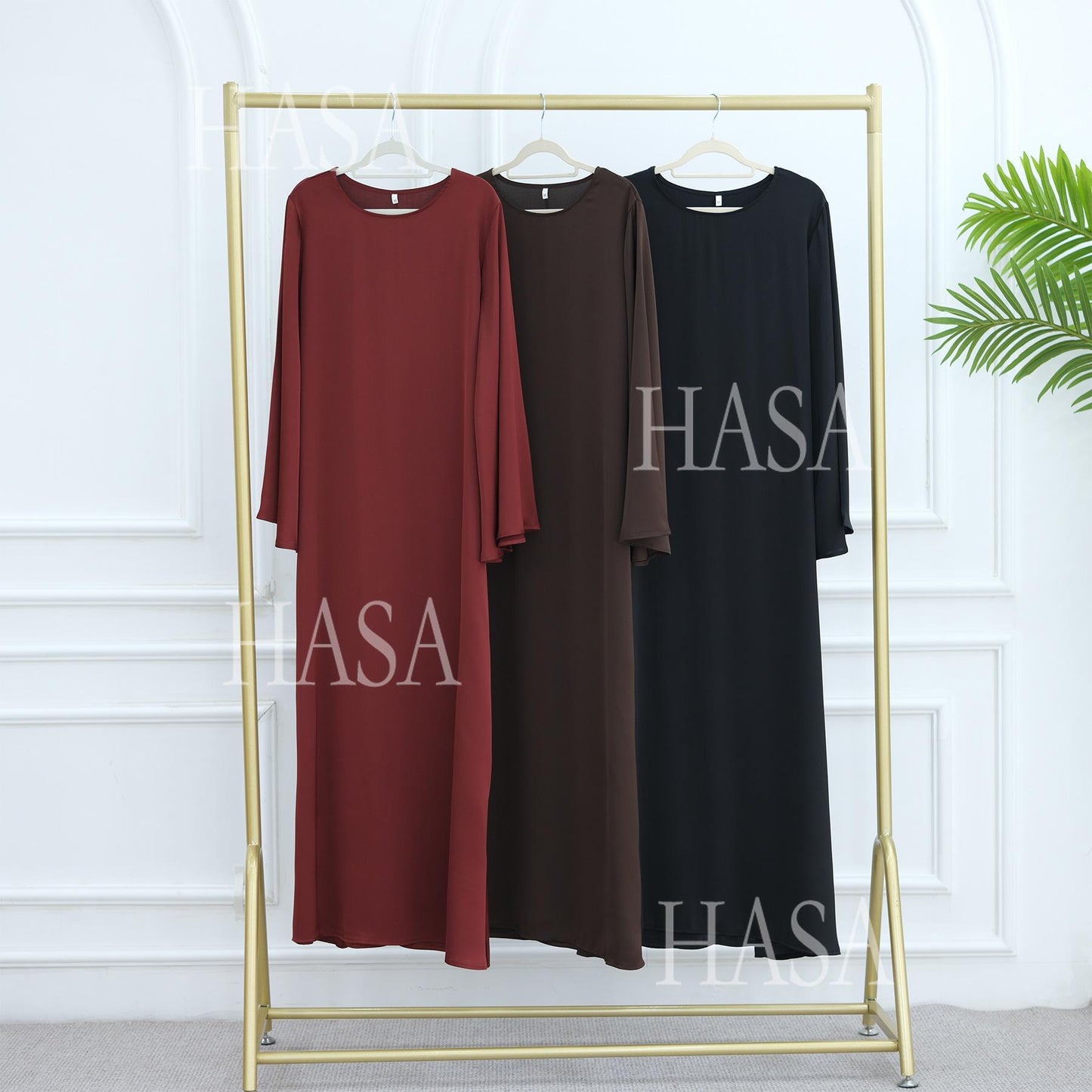 HS6491 Elegant Bell Sleeve Maxi Dress