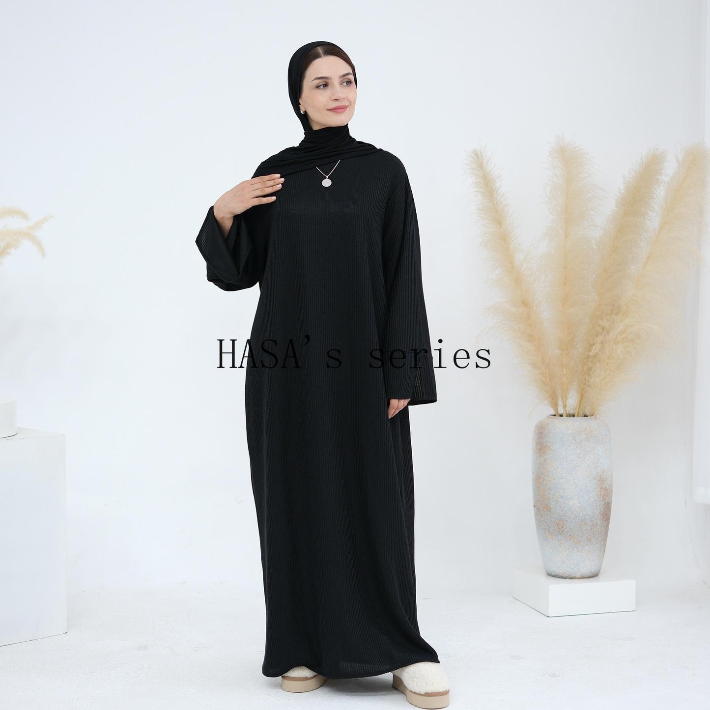 HS5440 Large Sleeve Thick Knitted Sweater Dress - Loose and Elegant Long Dress party  wear red dress thick  thigh 2  part bow  outfits