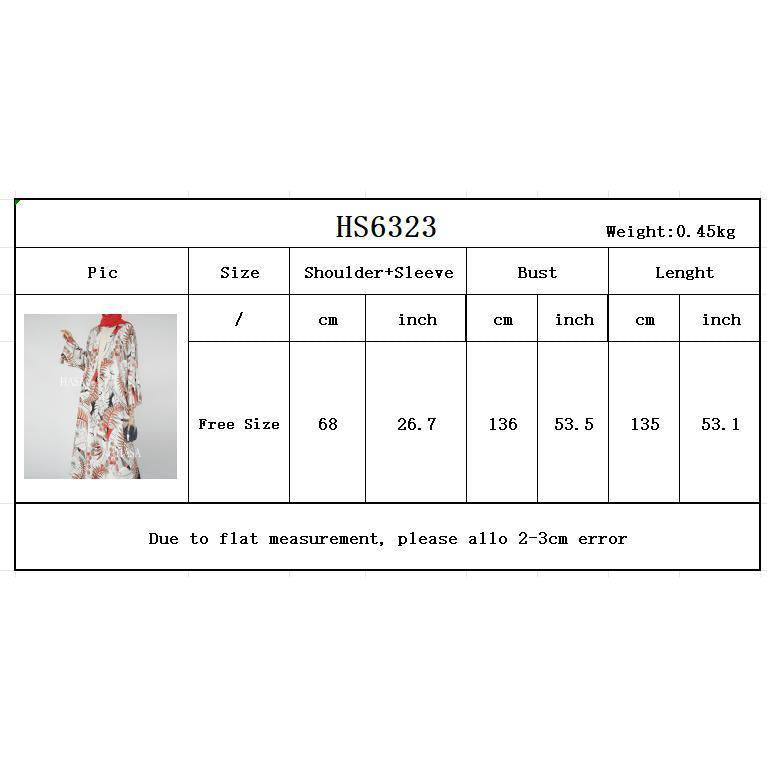 HS6323 Airy Summer Cardigan with Delicate Floral Prints