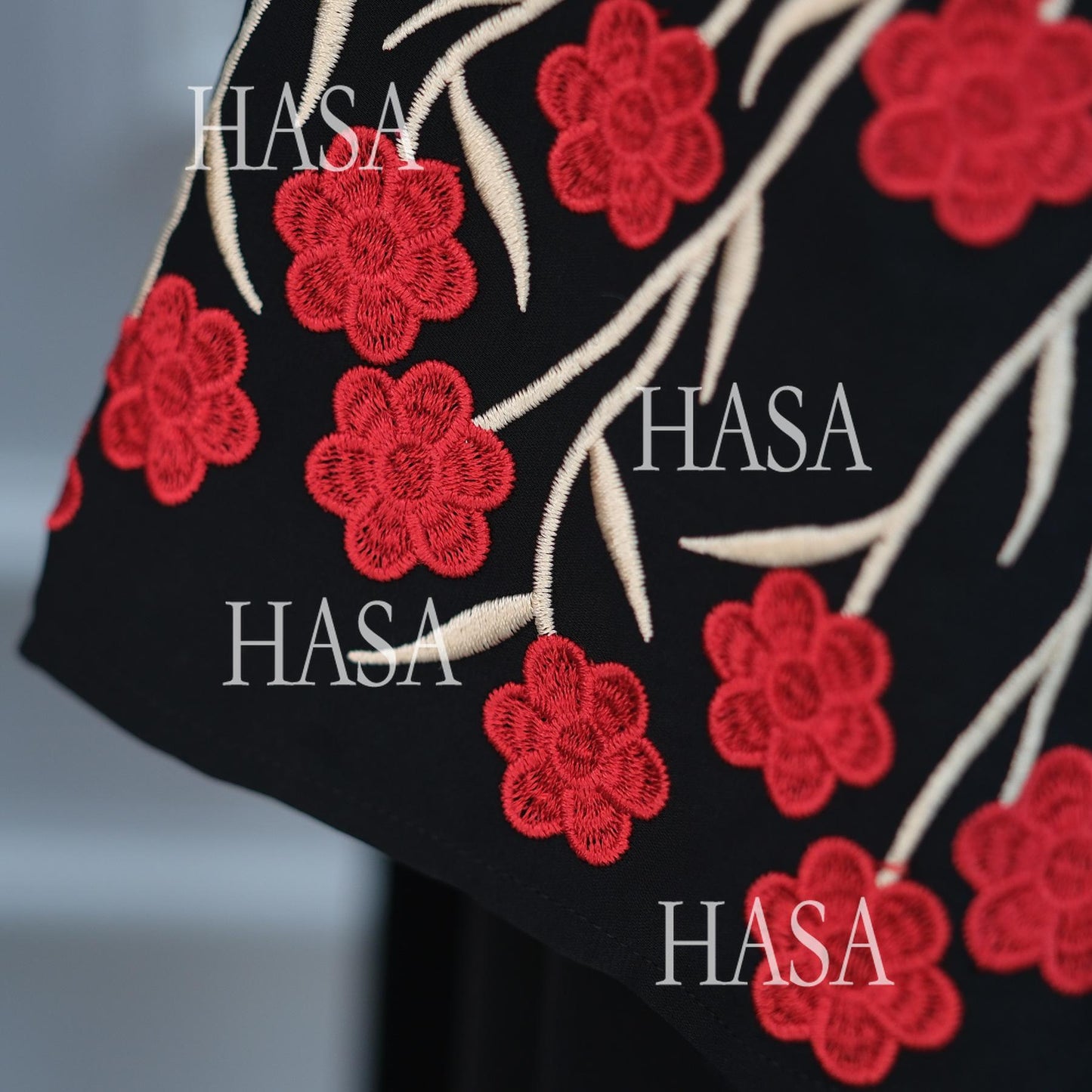 HS6529 Embroidered cardigan robe with headscarf, optional inner wear combination