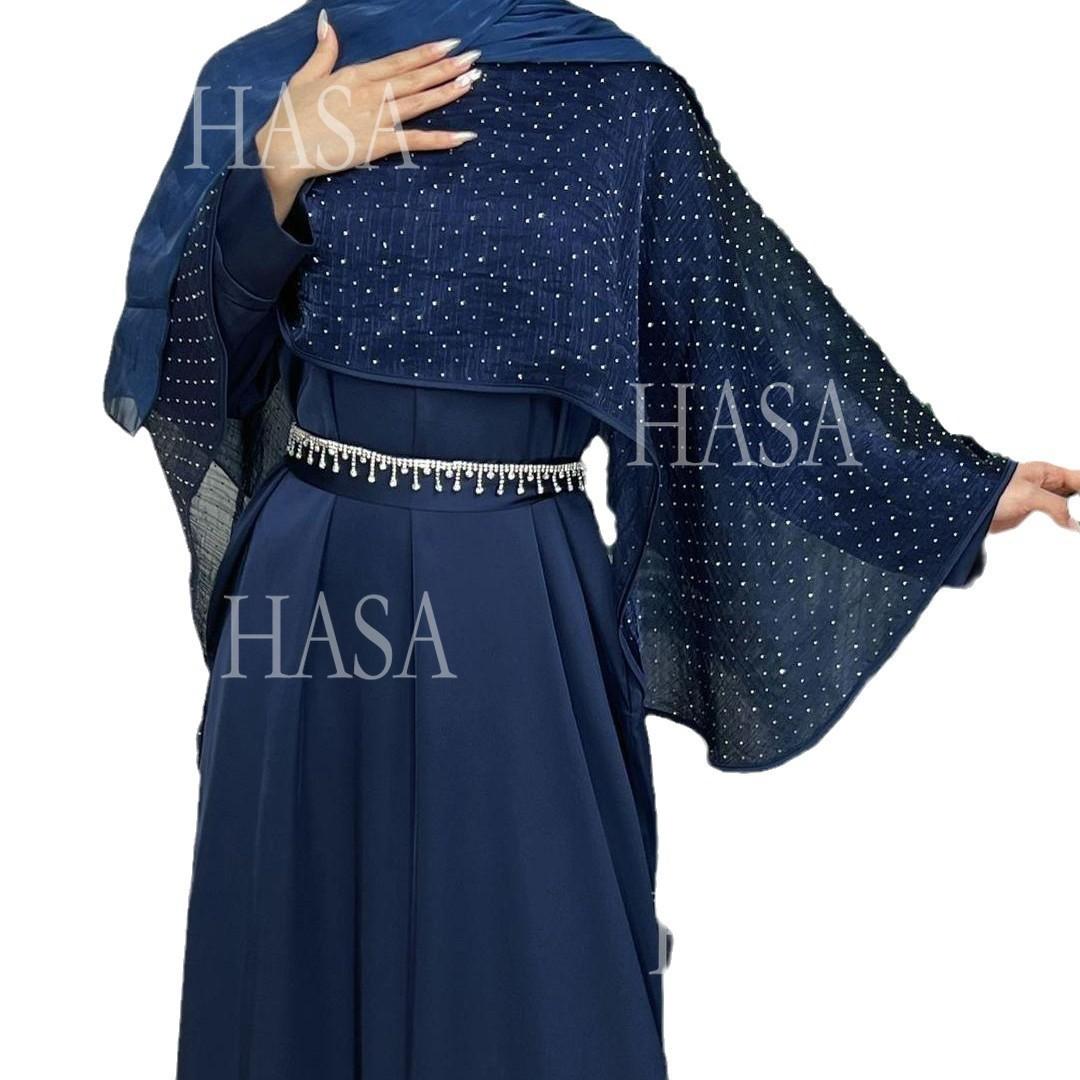 HASA's Series HS6573 Abaya Elegant Cape-style Long Dress