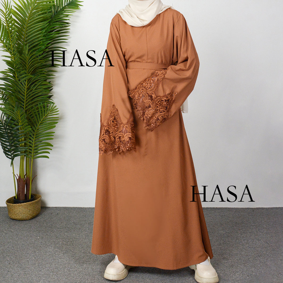 HS0303 Solid color collage embroidery women's dress