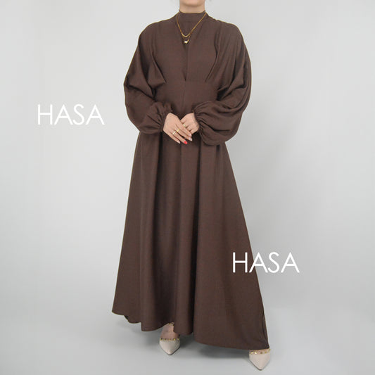HASA's Series  HS1226 Delicate and Elegant Solid Colored Dress