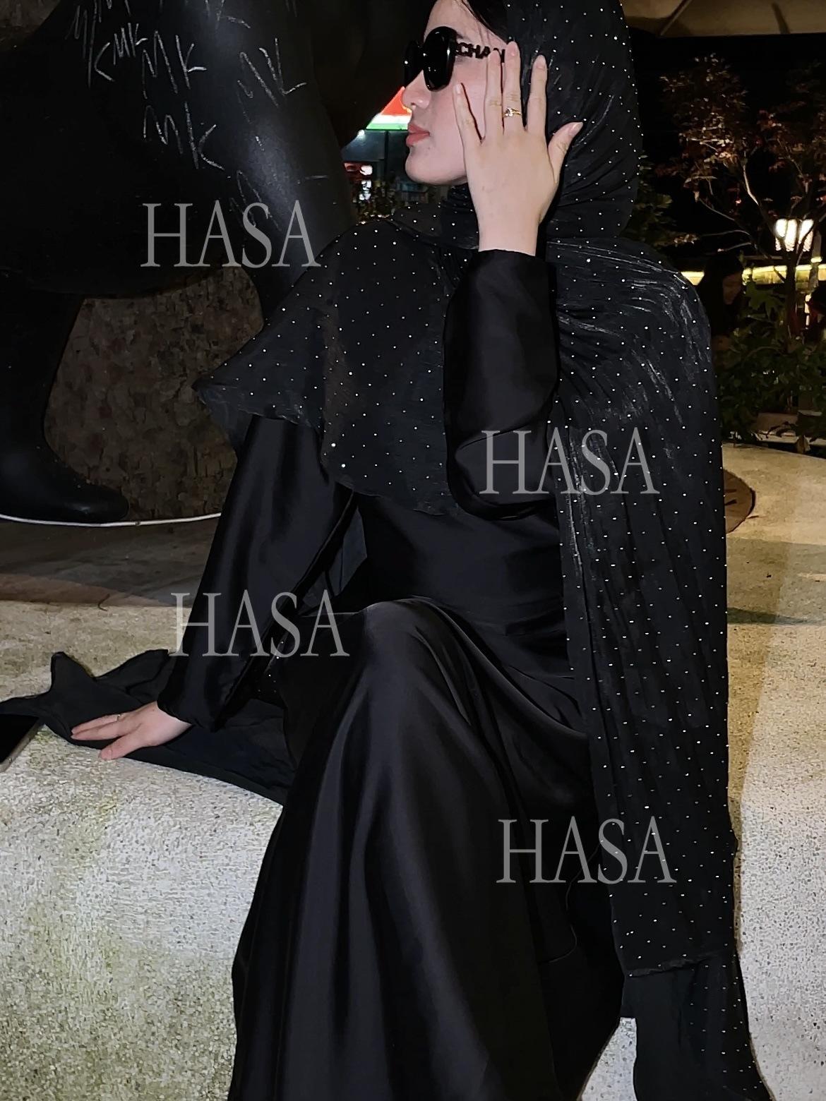 HS6477 Shiny robe two-piece set with rhinestone shawl decoration