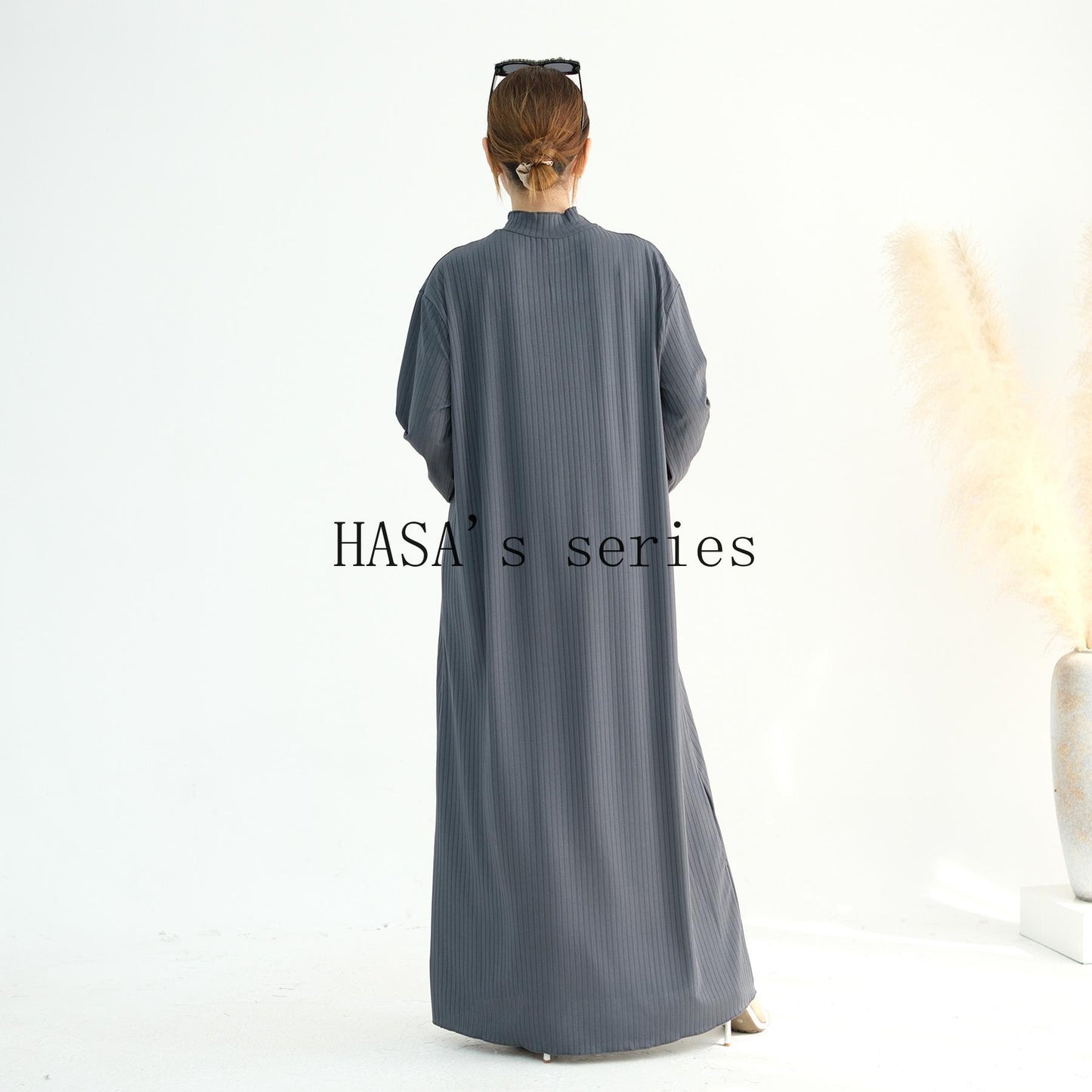HS5509 Beautiful Stand Collar Dress Robe - Lightweight multi-color design, comfortable and stylish party  wear red dress thick  thigh 2  part bow  outfits
