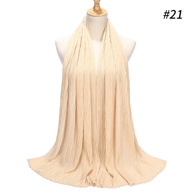 HASASERIES HS1137 Pearl Chiffon Baotou Scarf