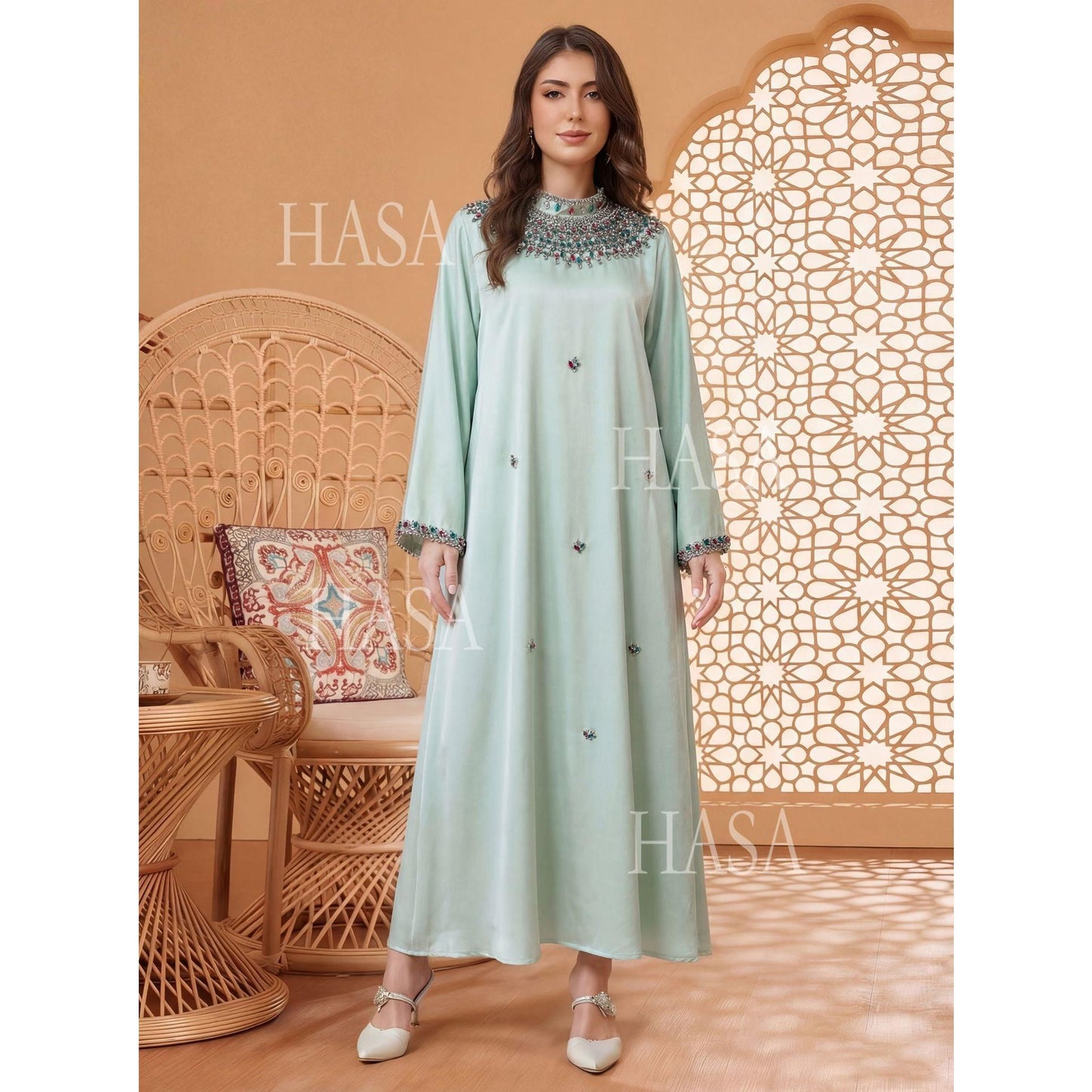HASA HS6759 Premium Flowing Kaftan Style Dress
