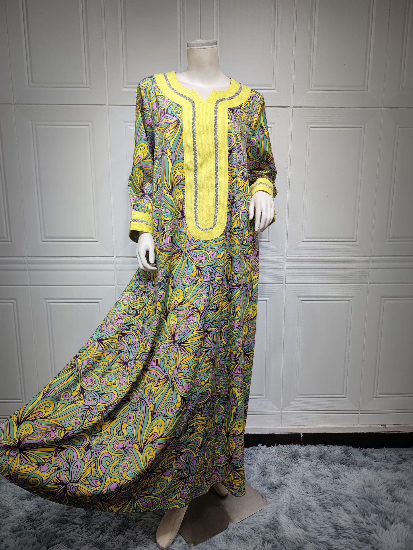 Robe musulmane brodée à diamants chauds HASASERIES HS1074