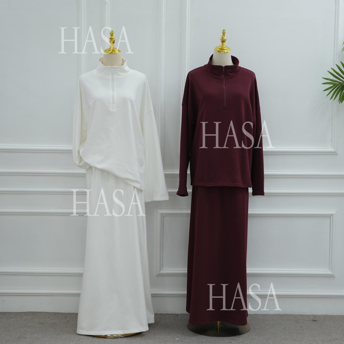 HASA HS6783 Cool Streetwear Maxi Skirt and Loose Top Set