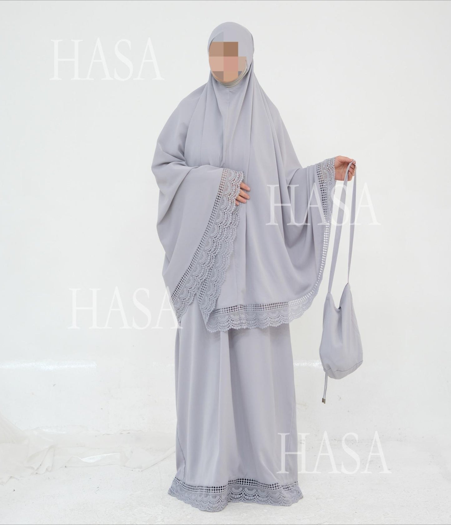 HS6615 Lace Prayer 4-Piece Set (Includes Prayer Mat and Storage Bag)