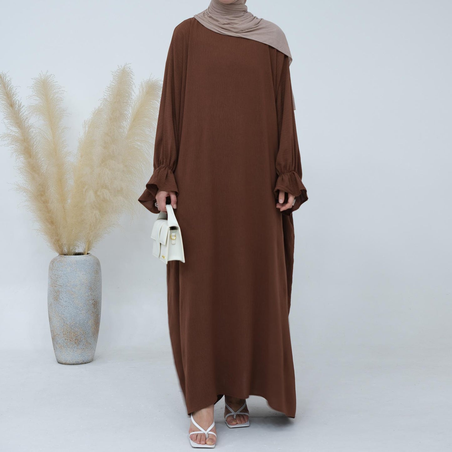 HASASERIES HS0996 1pcs Solid Color Abaya Dress