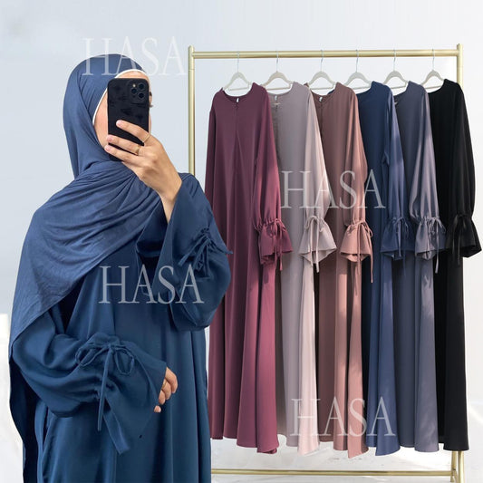 HS5861 Solid Color Sleeve Robe (without Headscarf), Elegant Temperament Instantly abaya girl