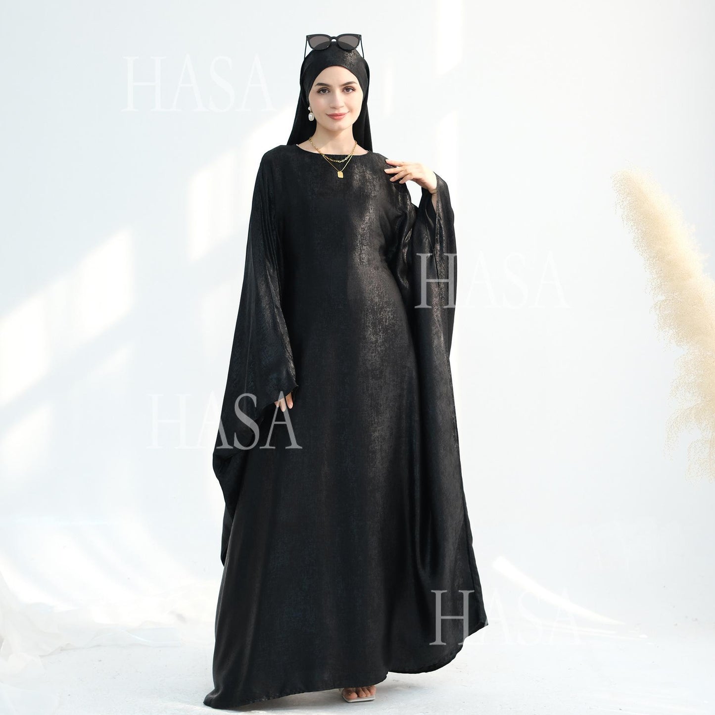 HS5879 Light-sensing Two-piece Dress | with Headscarf Design, The Overall Matching Is More Worry-free