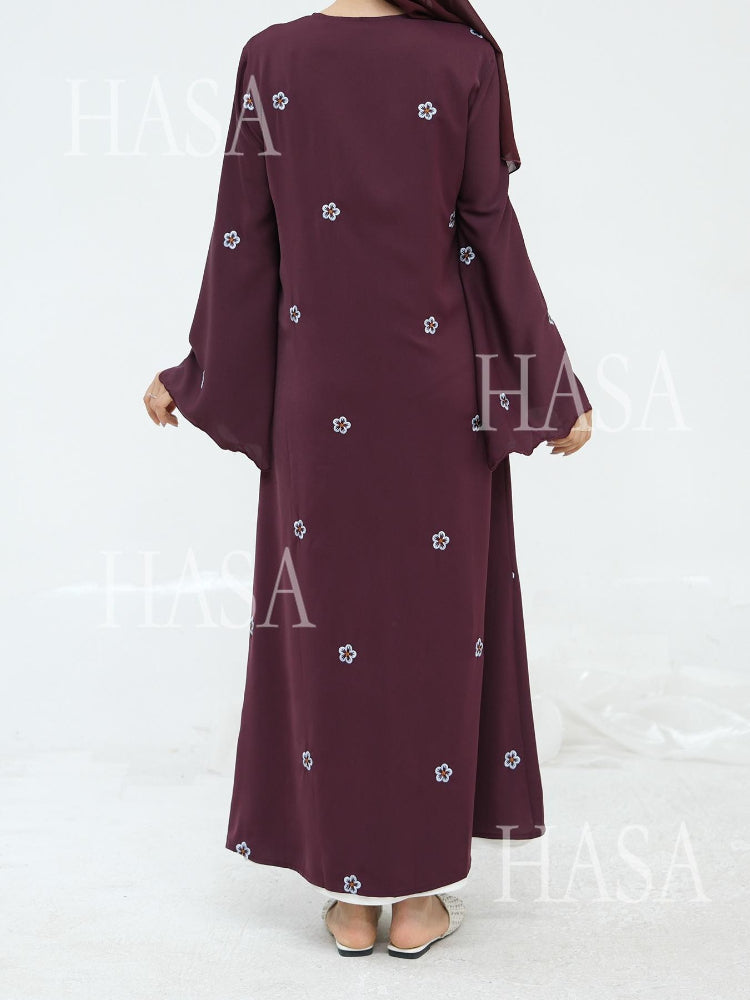 HS6612 All-over Embroidered Cardigan Two-piece Set