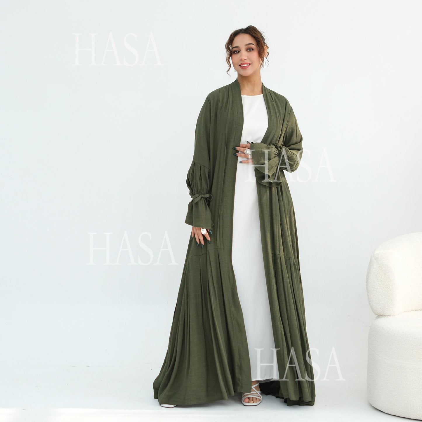 HASA HS6802 Flowy Abaya and Hijab Set You Will Love