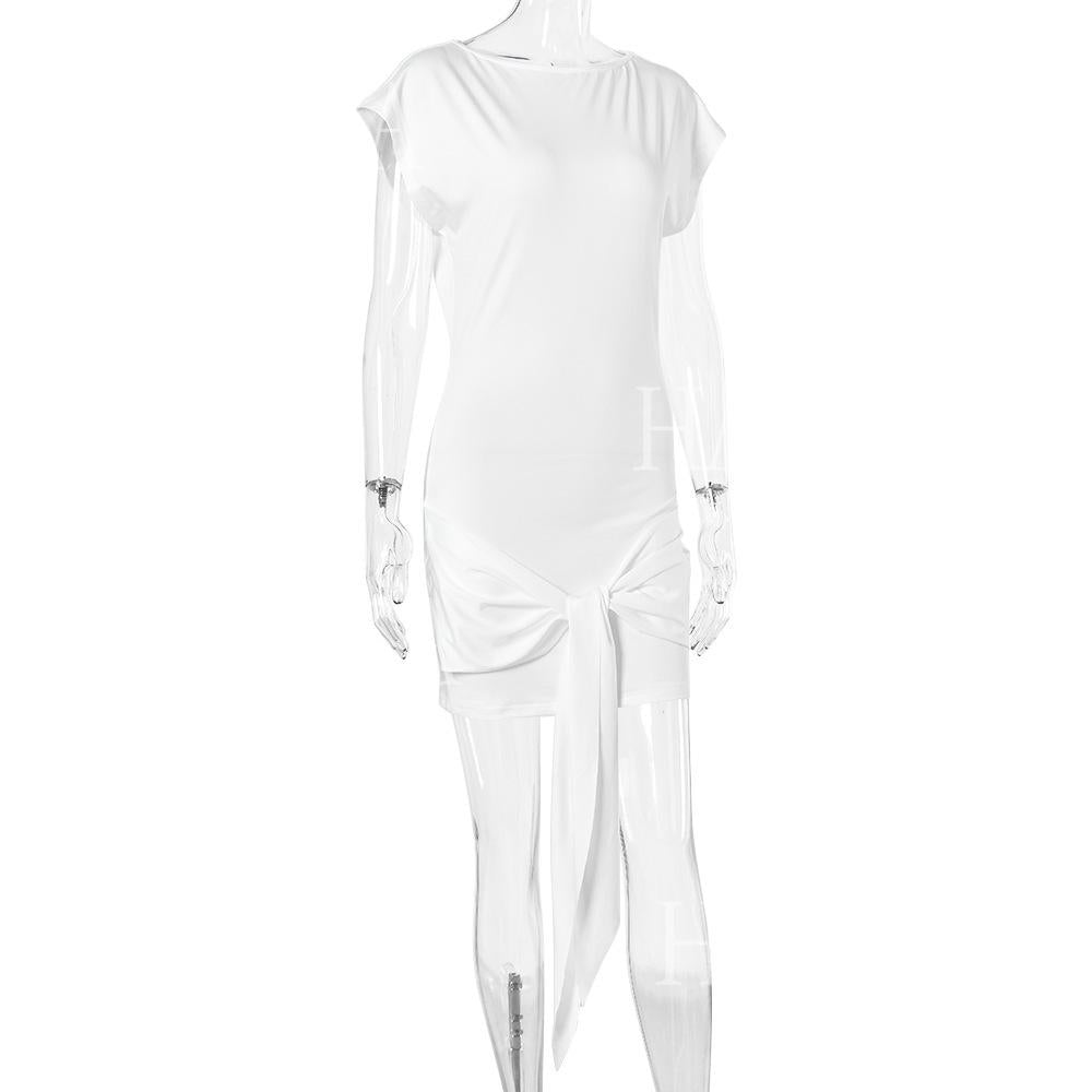 HASA HS6770 Minimal Chic Short Sleeve Mini Dress
