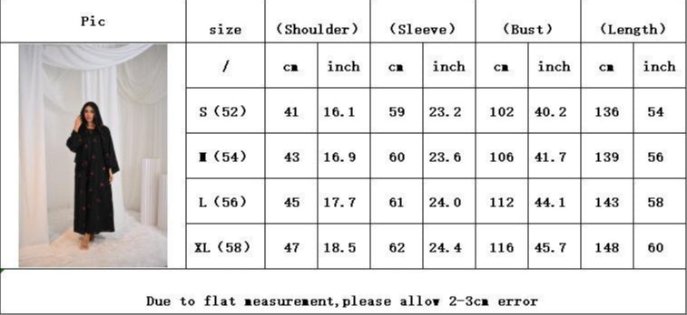 HS6631 Long cardigan with floral embroidery (headscarf optional)