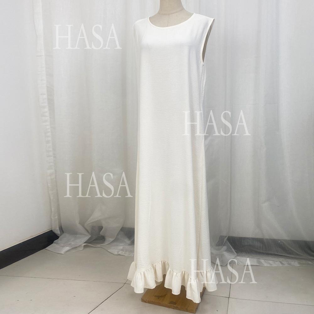 HS5860 Fashionable Imitation Linen Solid Color Robe, Breathable and Comfortable Leading The Trend abaya girl