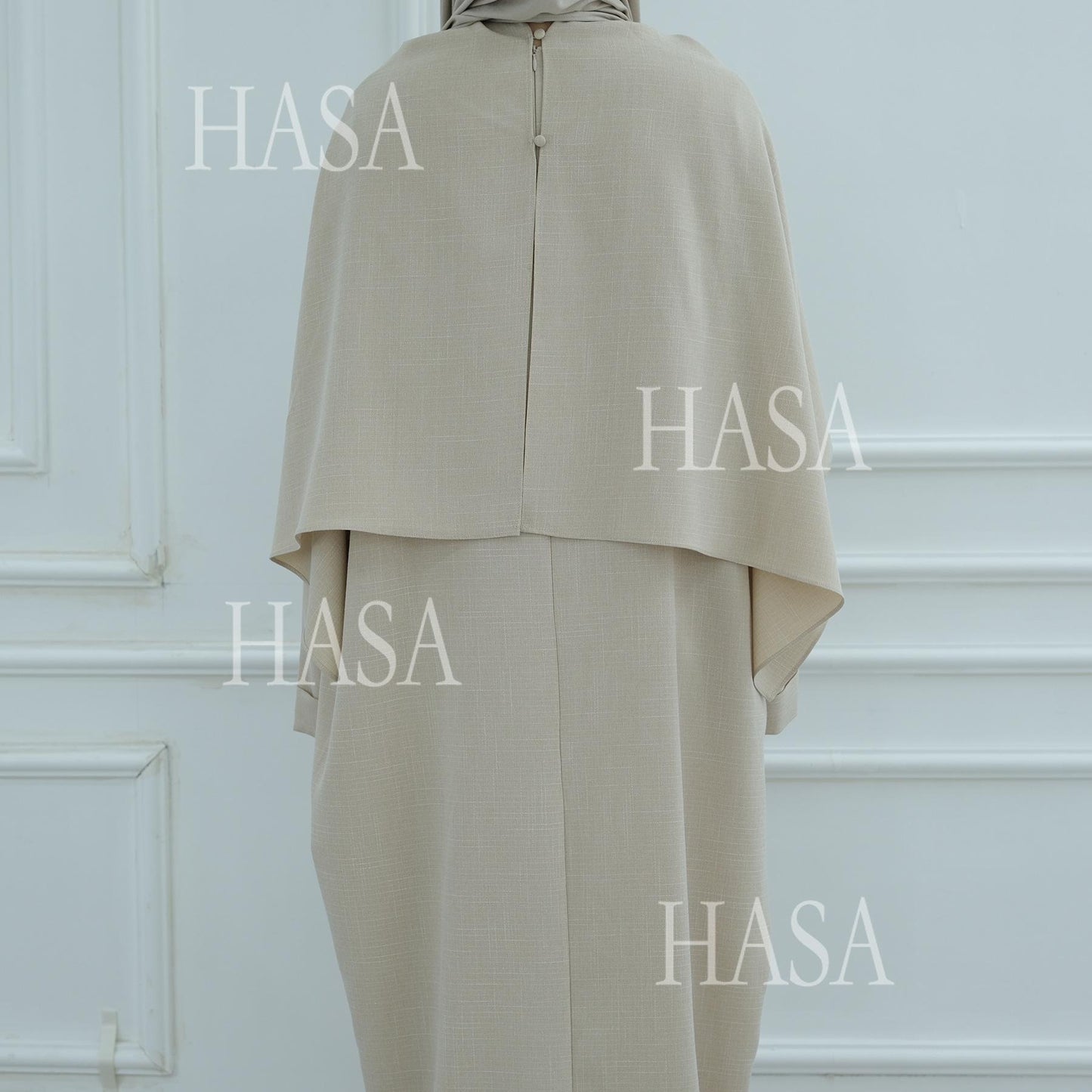 HS6577 Women's Solid Color Two-piece Long Skirt with Shawl Abaya
