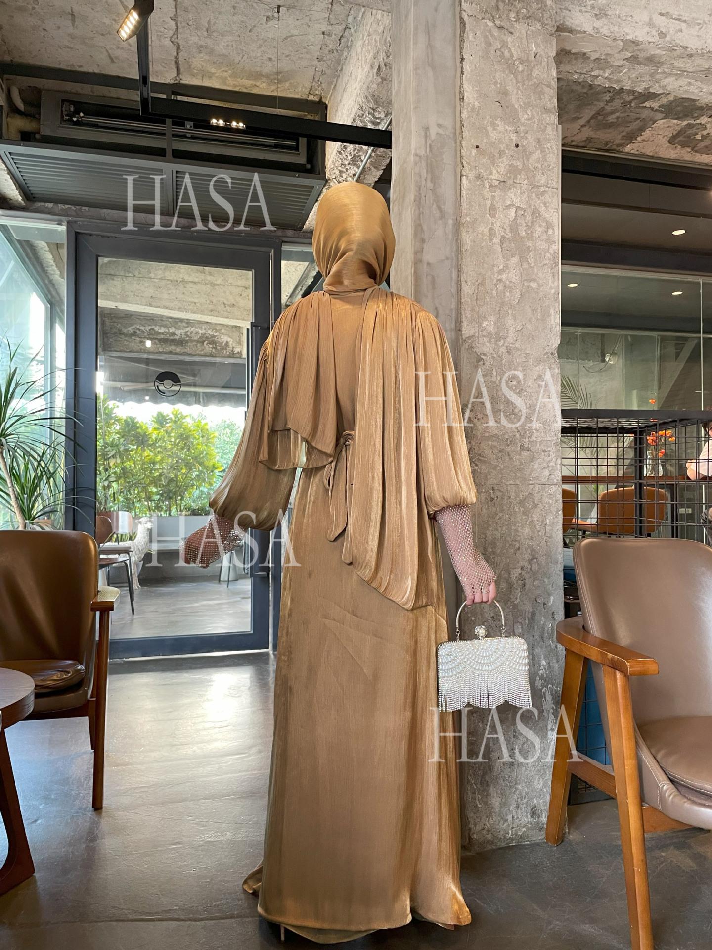 HS6481  Chiffon Robe 4 - Piece Set for Graceful Look