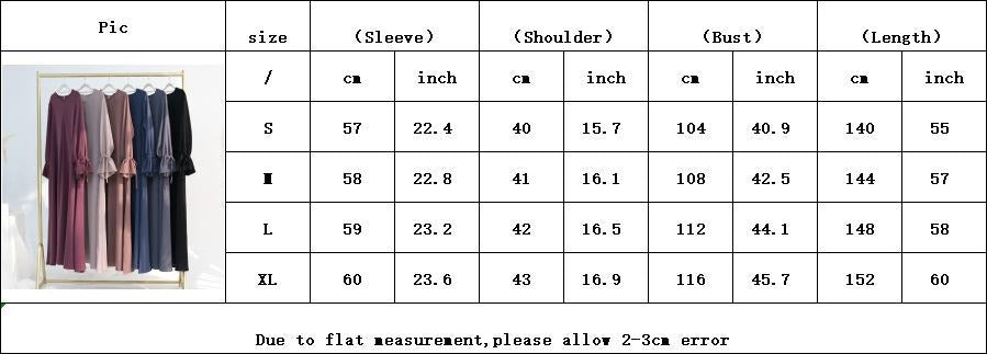HS5861 Solid Color Sleeve Robe (without Headscarf), Elegant Temperament Instantly abaya girl