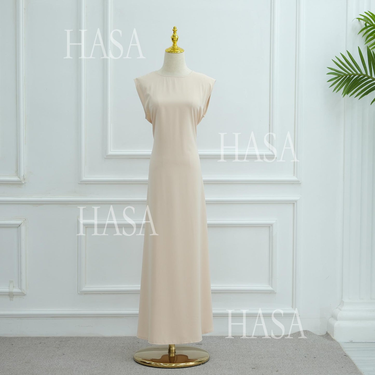 HS6470 Sleeveless Long Dress with Adjustable Back Lacing