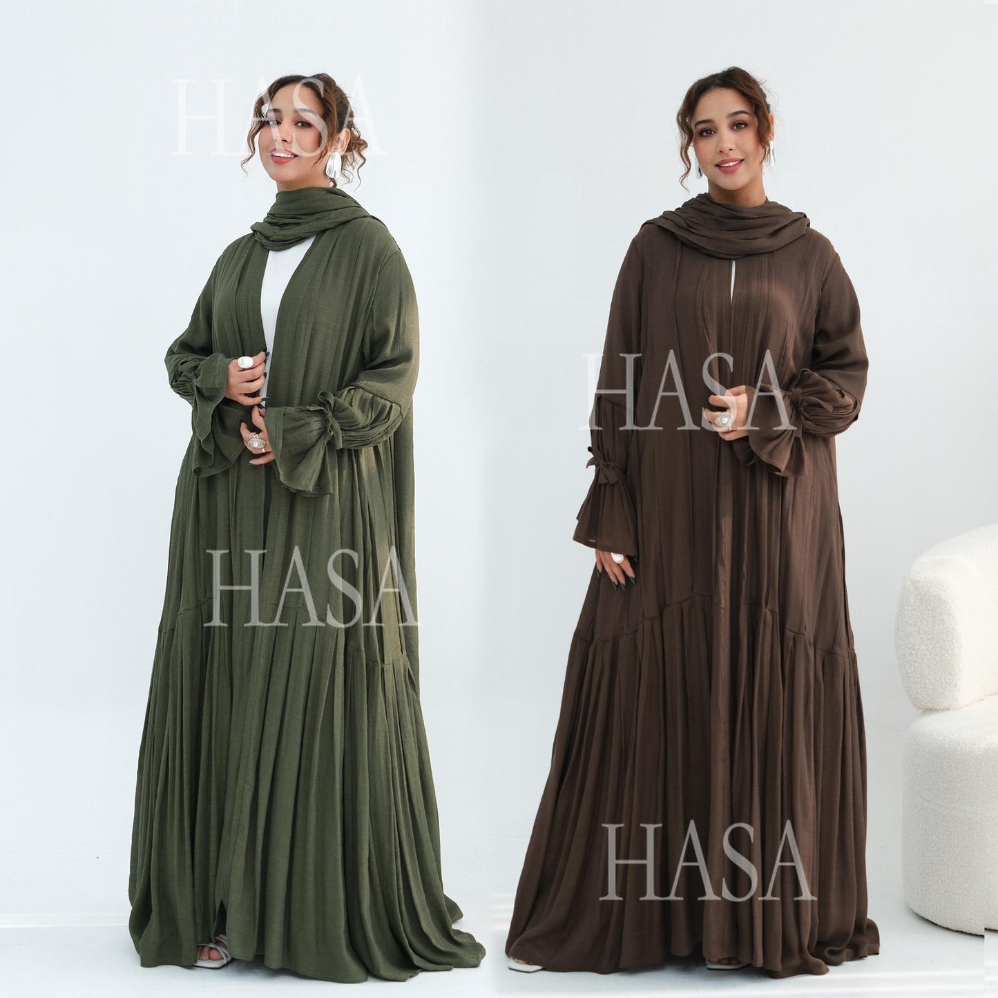HASA HS6802 Flowy Abaya and Hijab Set You Will Love