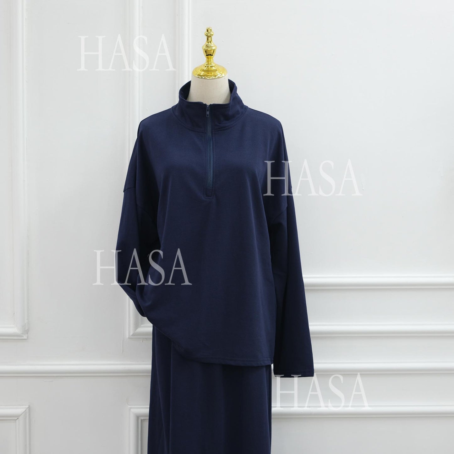 HASA HS6783 Cool Streetwear Maxi Skirt and Loose Top Set