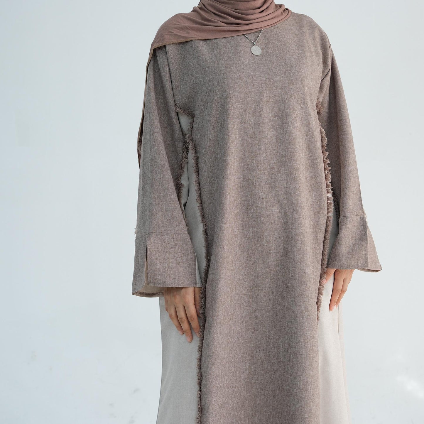 HS5508 Elegant patchwork robe - lightweight and comfortable, showing fashion taste plain casual dress
