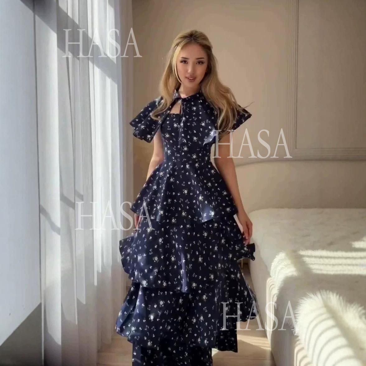 HASA HS6800 Dreamy Ruffle Maxi Dress for Special Days