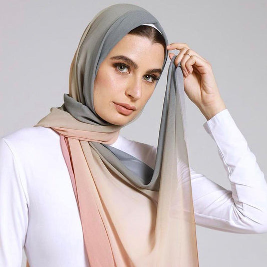 HASASERIES HS1148 New Gradient Chiffon Headscarf