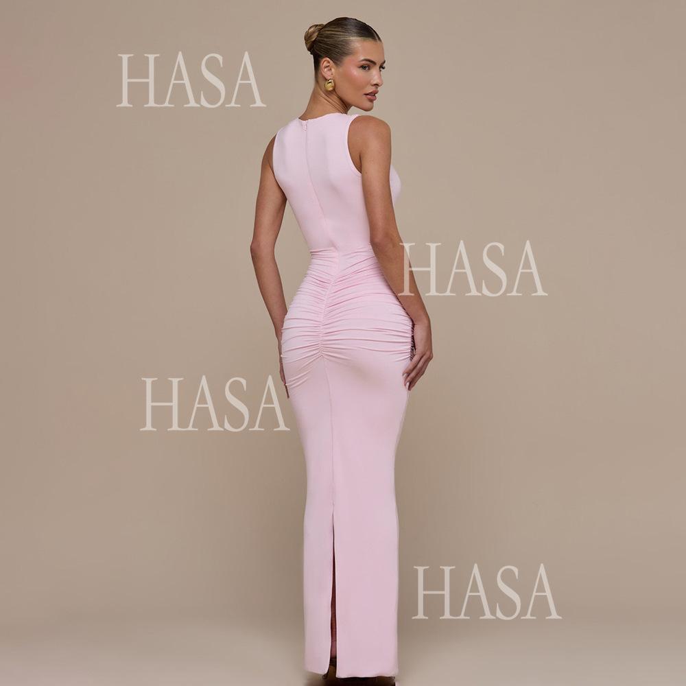 HASA HS6766 Chic Sleeveless Figure Hugging Dress