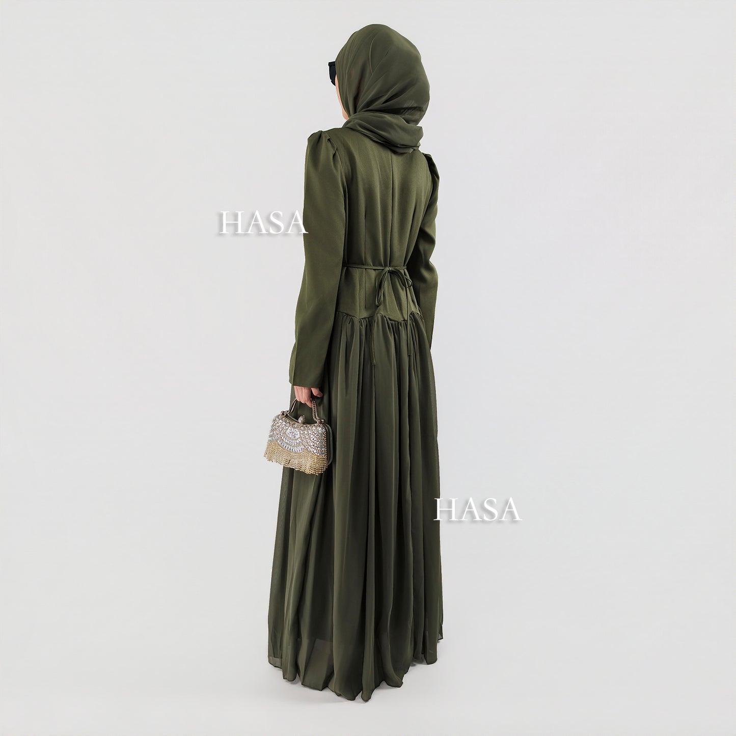 HS6750 Green Maxi Dress for Special Occasions