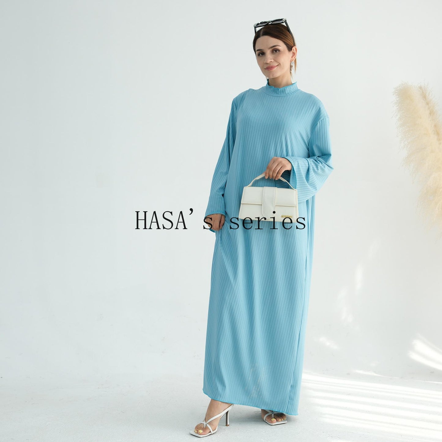 HS5509 Beautiful Stand Collar Dress Robe - Lightweight multi-color design, comfortable and stylish party  wear red dress thick  thigh 2  part bow  outfits