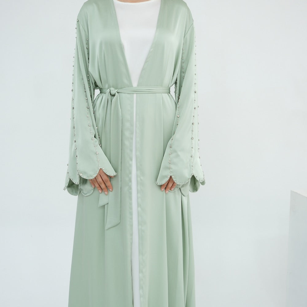 HS6602 Fully hand-beaded long cardigan jacket (headscarf not included)