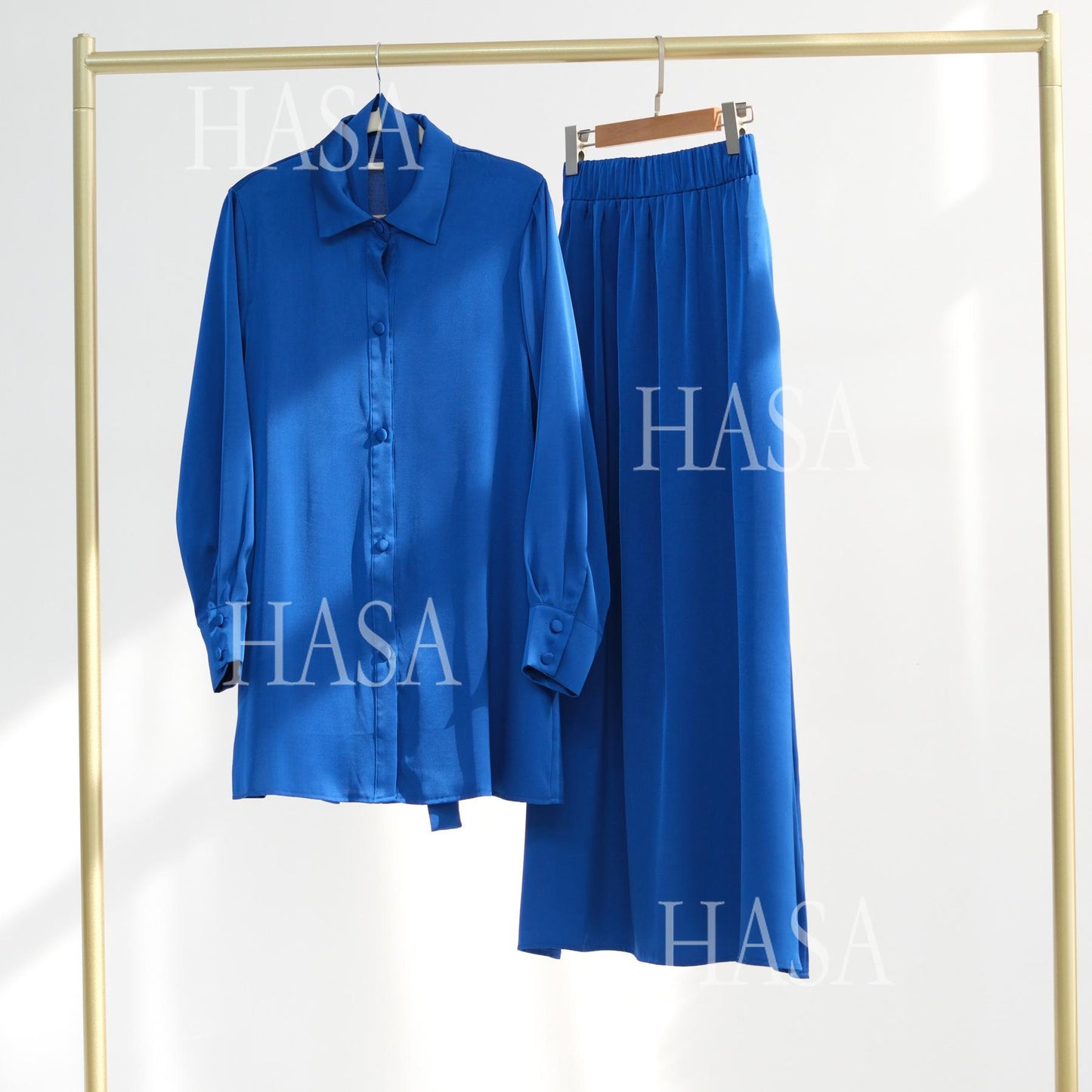 HS5874 Gentle Lace-up Two-piece Suit, Simple Texture, First Choice for Daily Wear abaya girl
