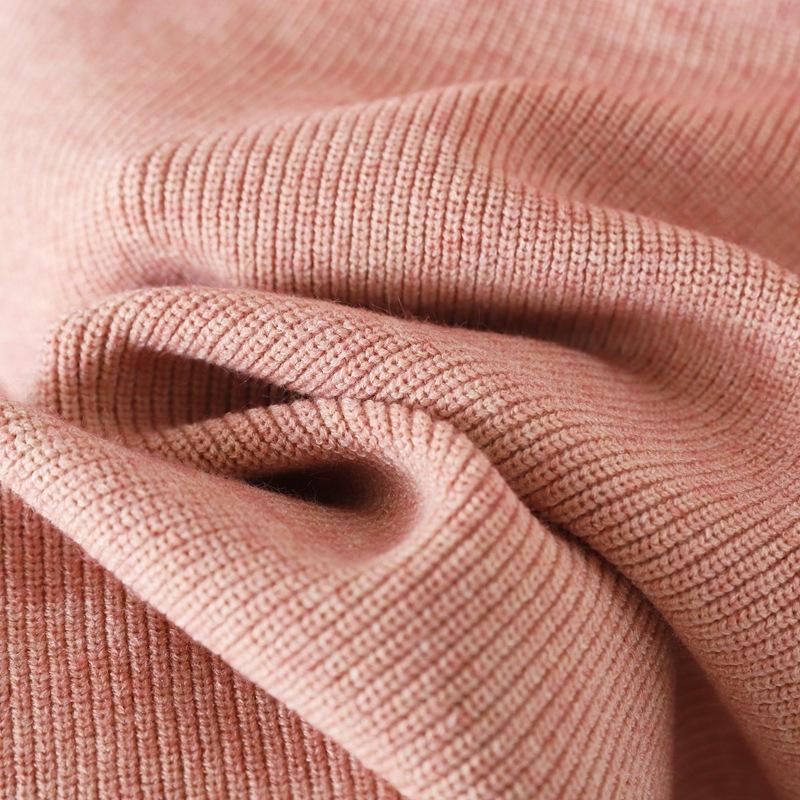 HS0553 Two-Piece Set High-Neck Sweater and Casual Wide-Leg Trousers