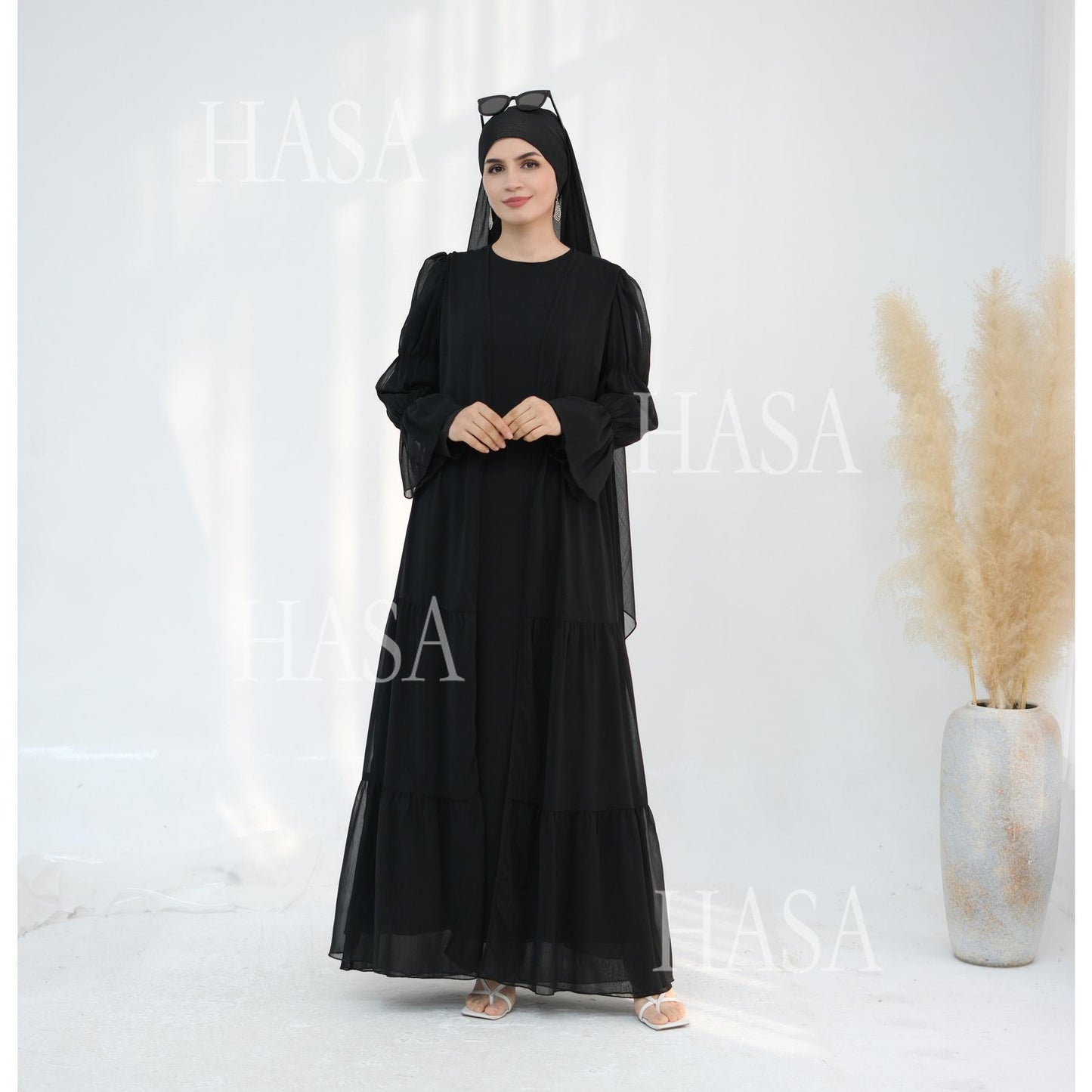 HS5881 Simple Two-piece Suit, A Dress Combination That Combines Comfort and Elegance closed abayas