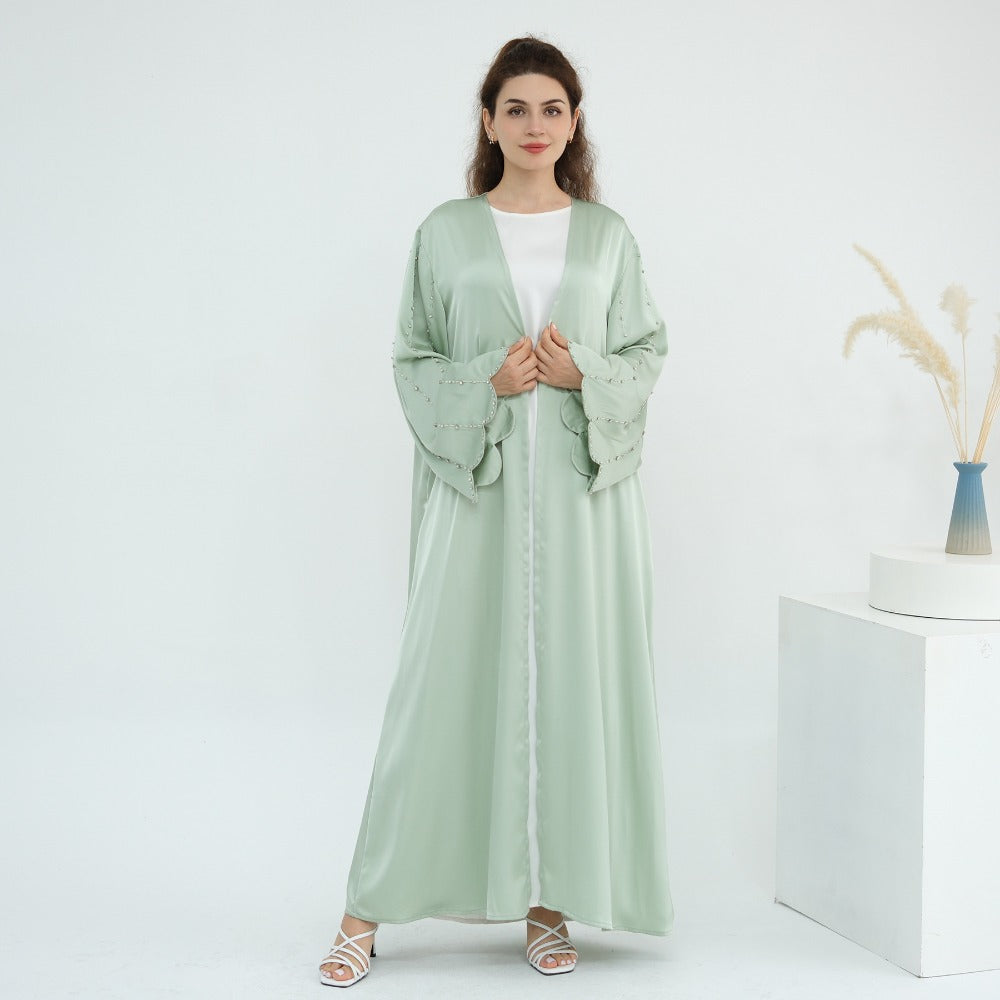 HS6602 Fully hand-beaded long cardigan jacket (headscarf not included)